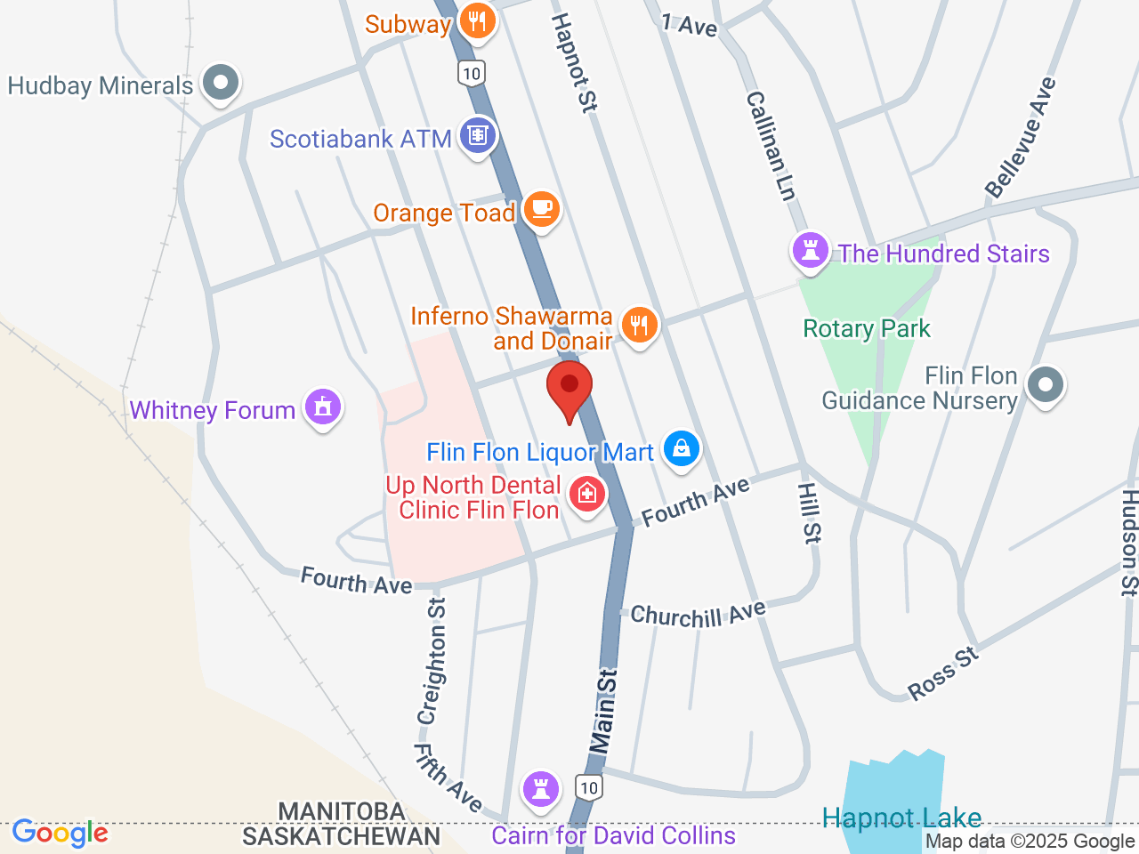 Street map for Payson's Joint, 46 Main Street, Flin Flon MB