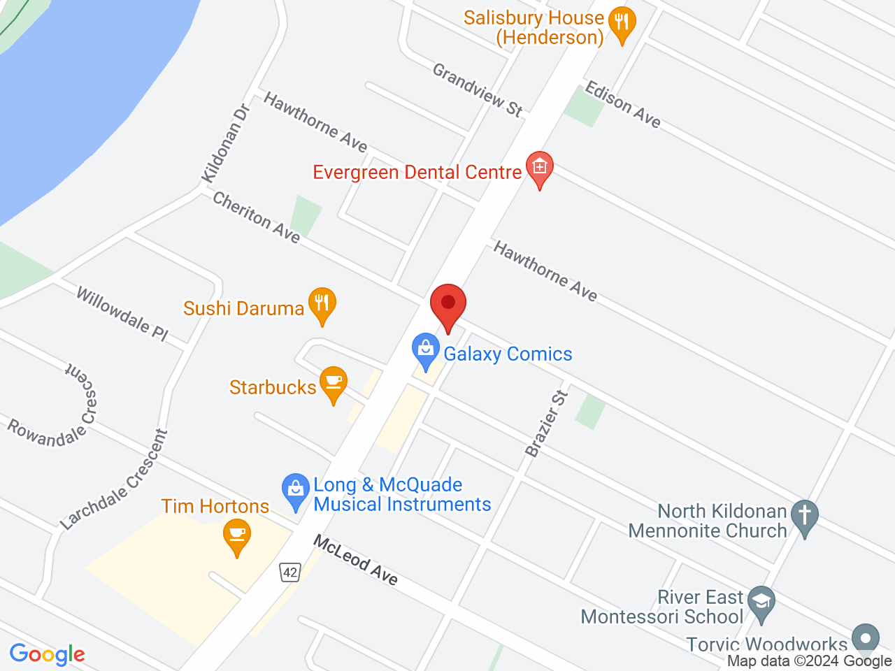 Street map for The Joint Cannabis, 1165 Henderson Hwy, Winnipeg MB