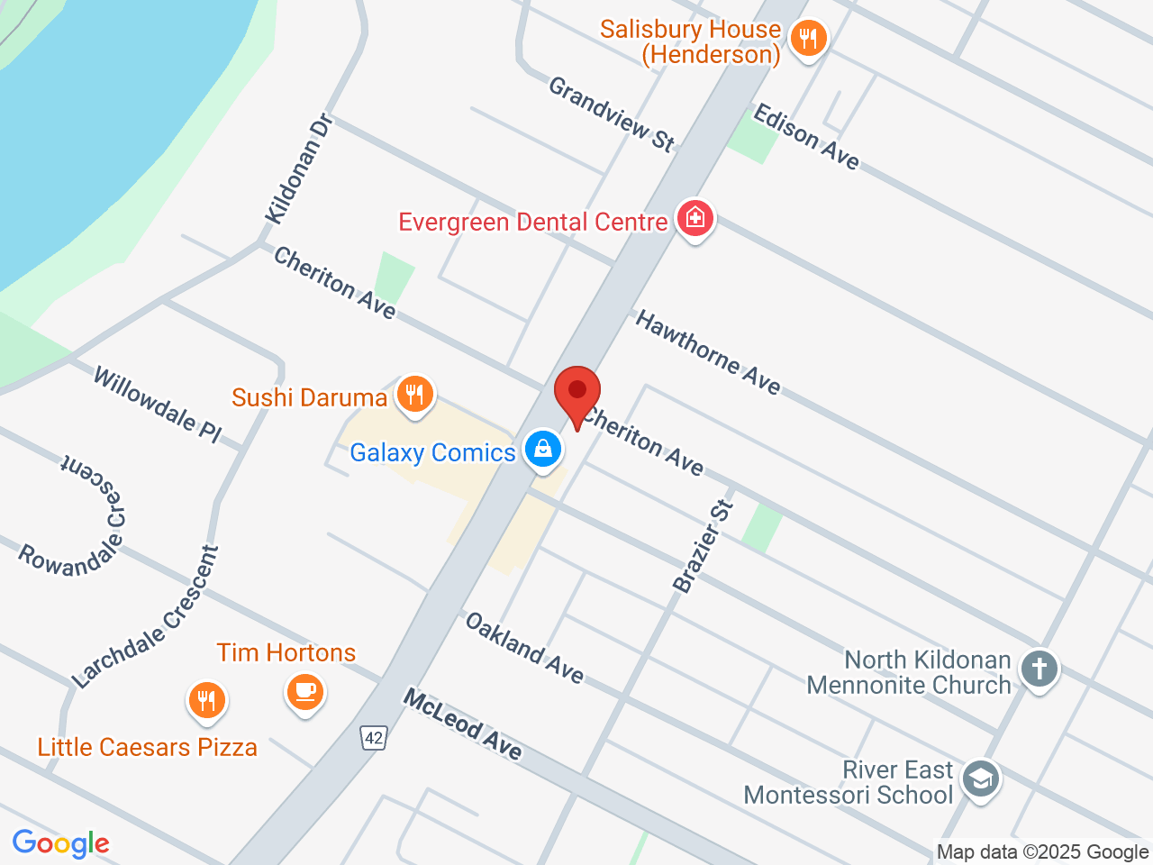 Street map for The Joint Cannabis, 1165 Henderson Hwy, Winnipeg MB