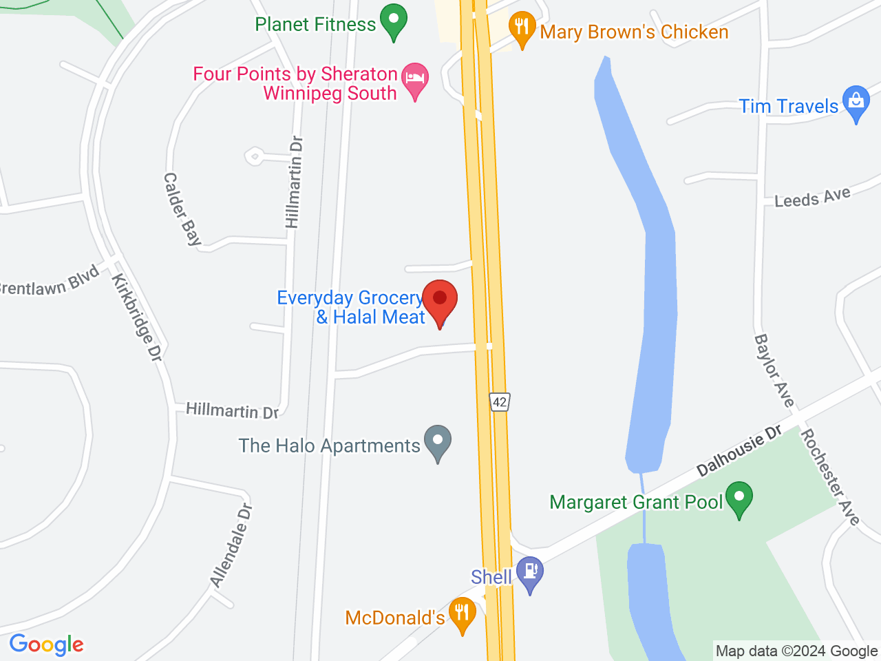 Street map for The Joint Cannabis Newdale Plaza, 2997 Pembina Highway, Winnipeg MB