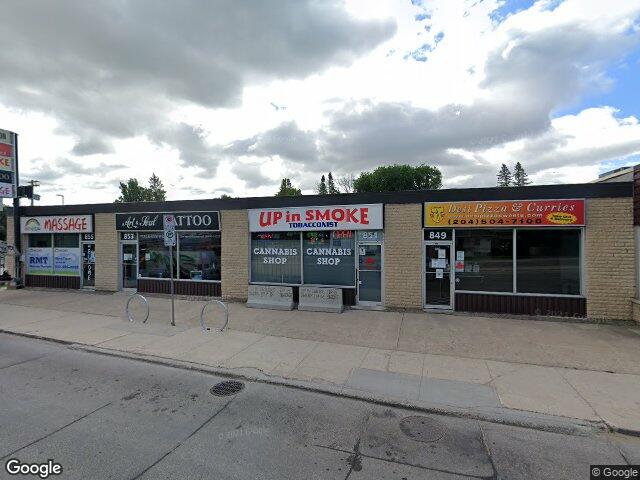 Street view for Up In Smoke, 851 Henderson Highway, Winnipeg MB