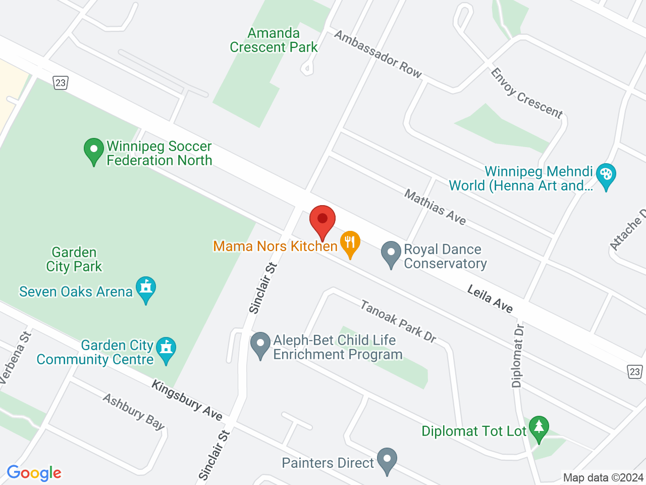 Street map for Up In Smoke, 656 Leila Avenue, Winnipeg MB