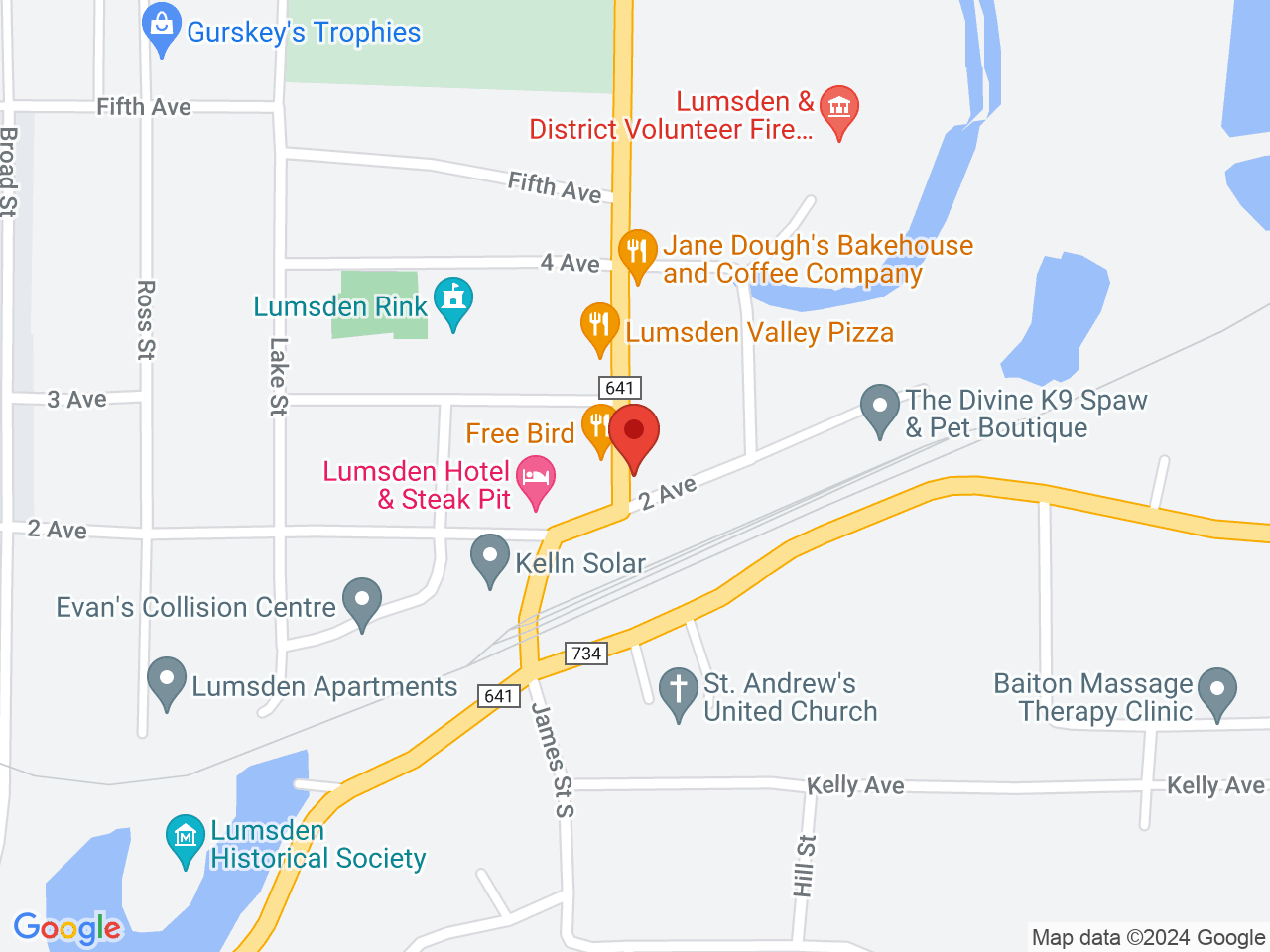 Street map for Wiid Boutique, 215 James St N, Lumsden SK