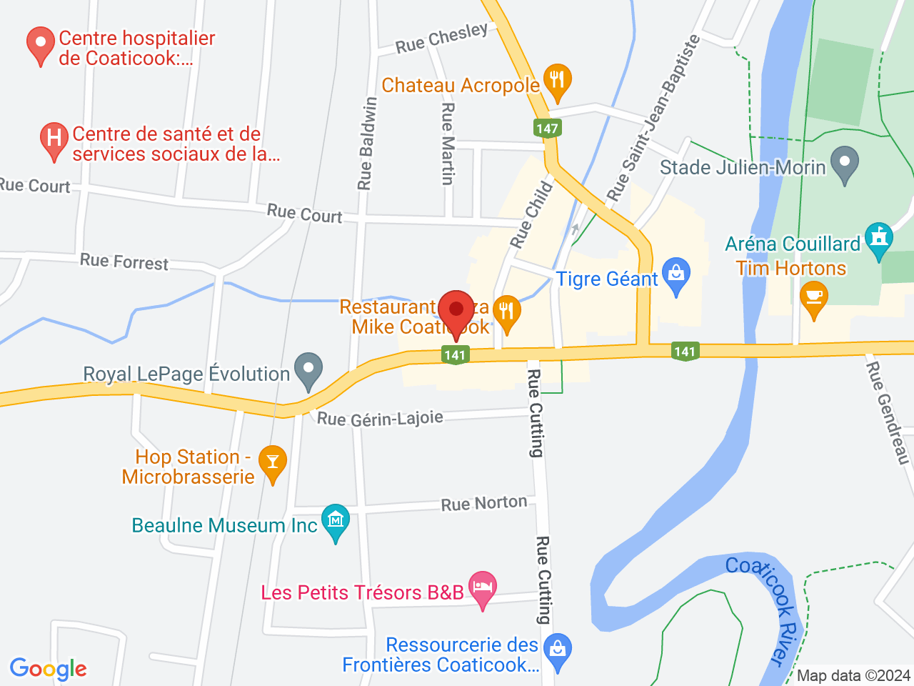 Street map for SQDC Coaticook, 45, rue Main Ouest, Coaticook QC
