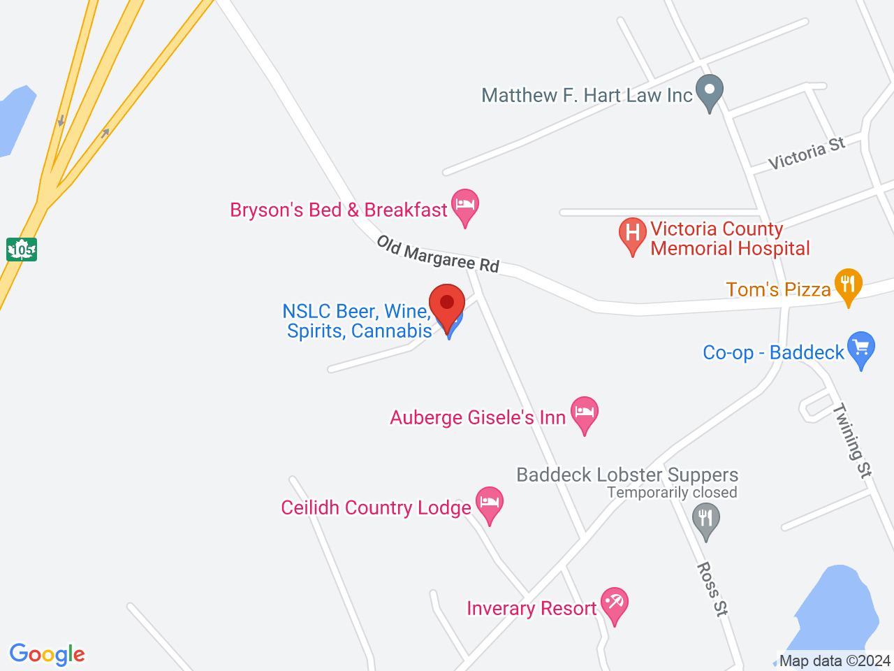 Street map for NSLC Cannabis Baddeck, 16 Campbell St., Baddeck NS