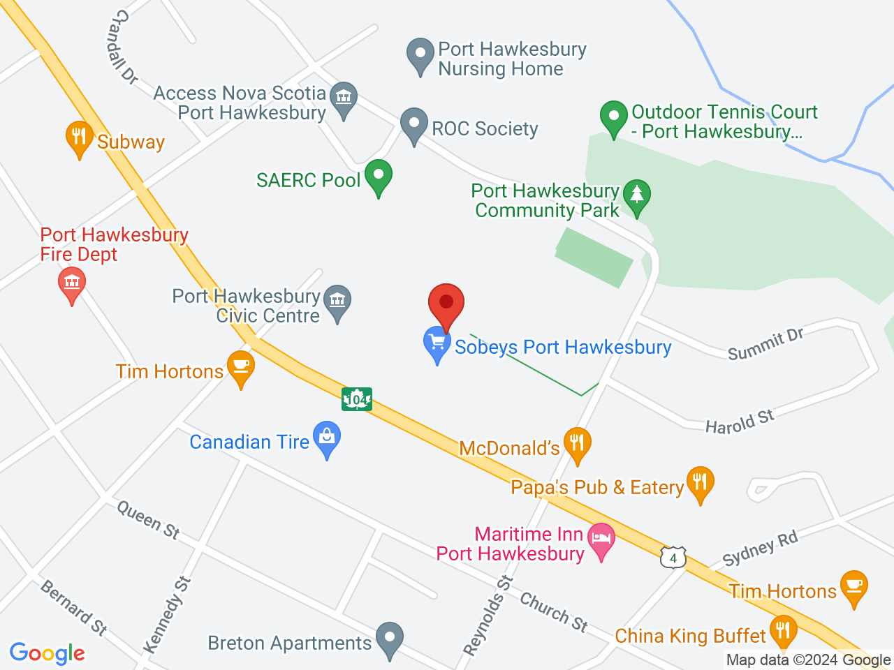 Street map for NSLC Cannabis Port Hawkesbury, 634 Reeves Street, Unit 1, Port Hawkesbury NS