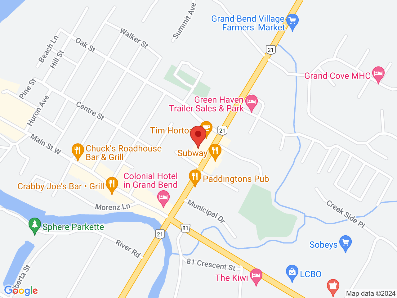 Street map for True North Cannabis Co., 31 Ontario St N, Grand Bend ON