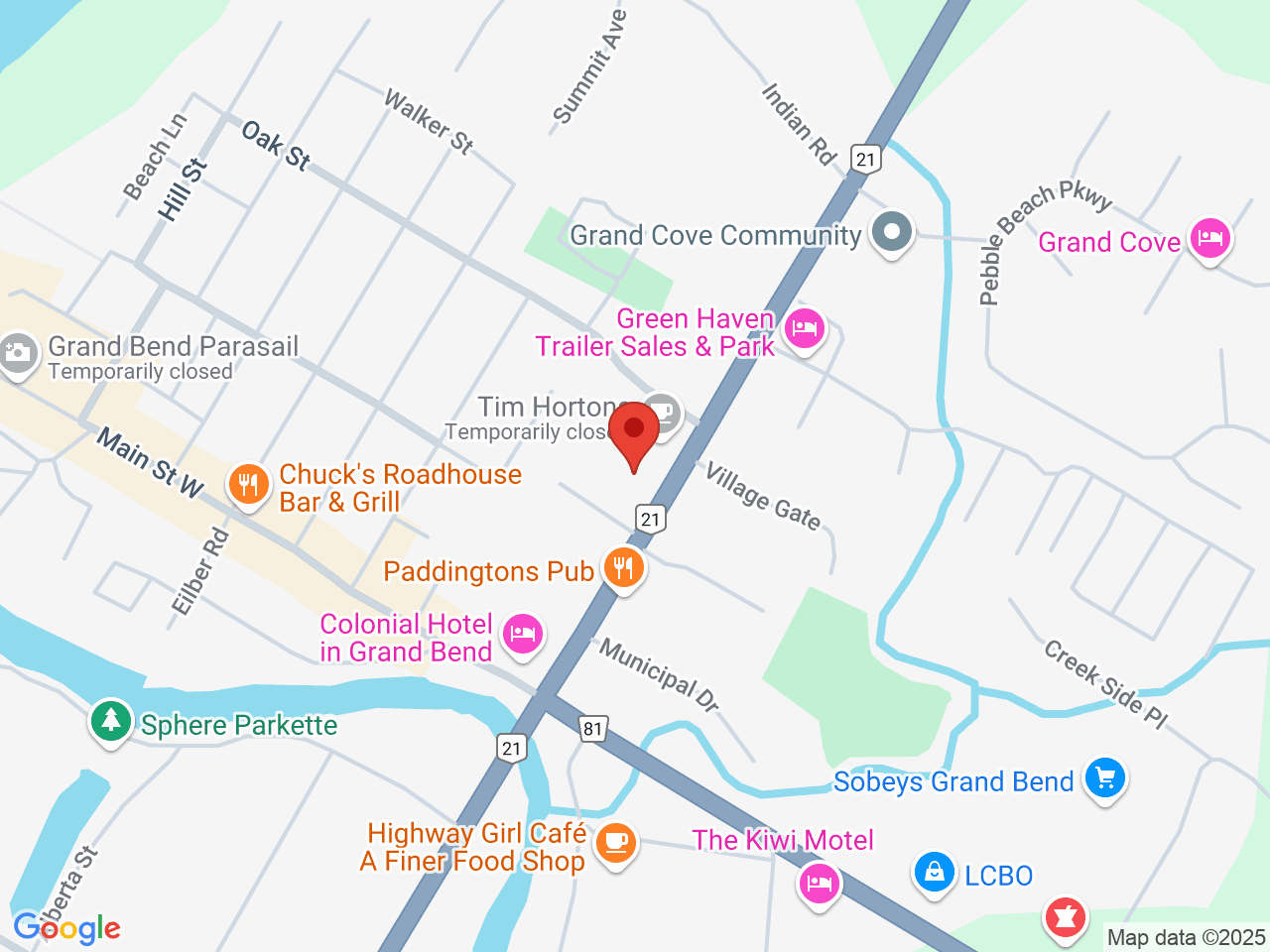 Street map for True North Cannabis Co., 31 Ontario St N, Grand Bend ON