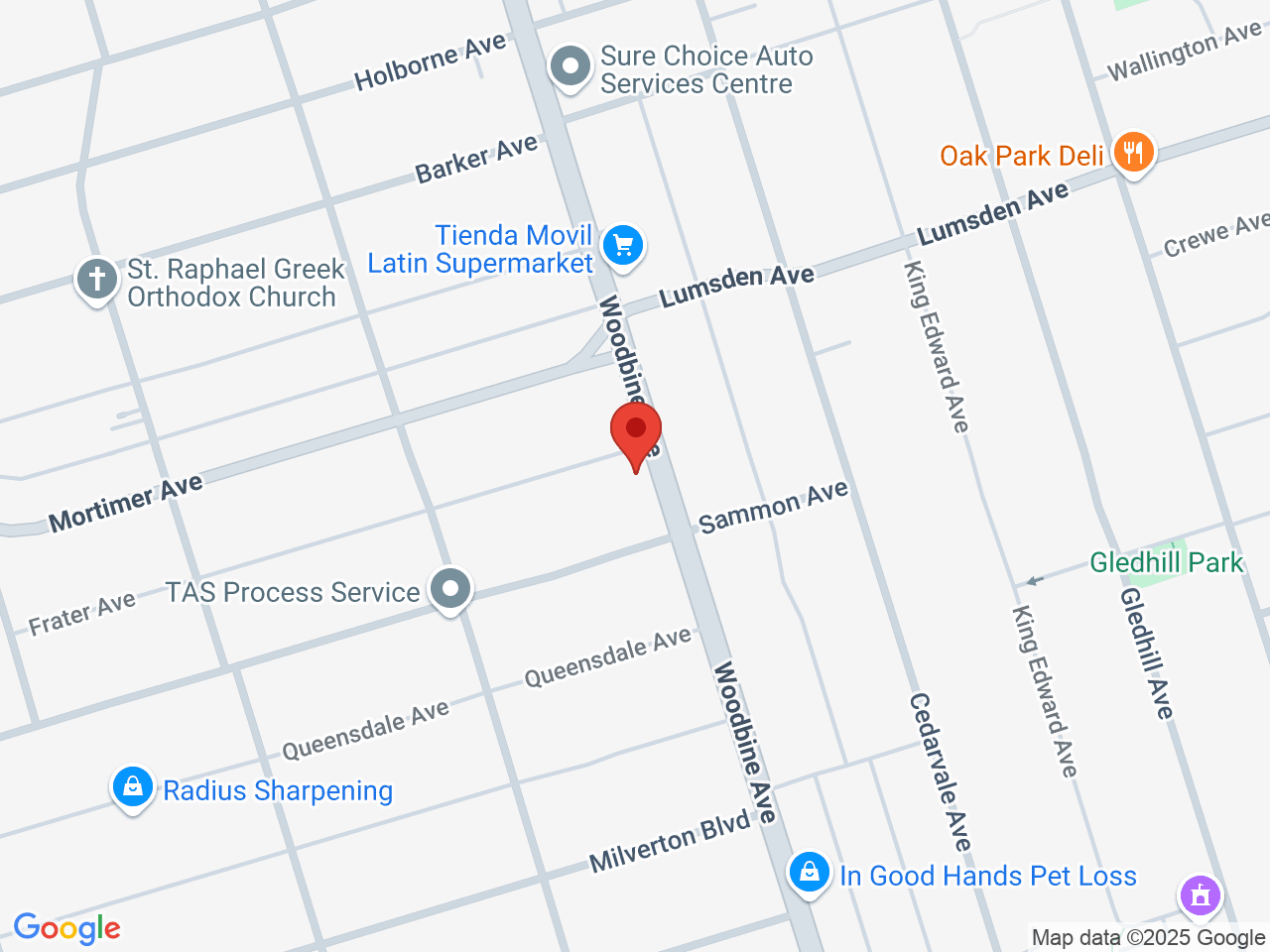 Street map for Alphabud Cannabis Co., 1186 Woodbine Ave, Toronto ON