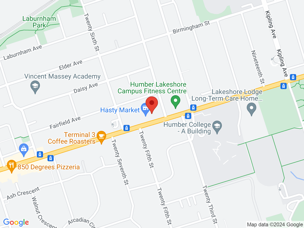 Street map for The Underground HC, 3264 Lake Shore Blvd W, Etobicoke ON