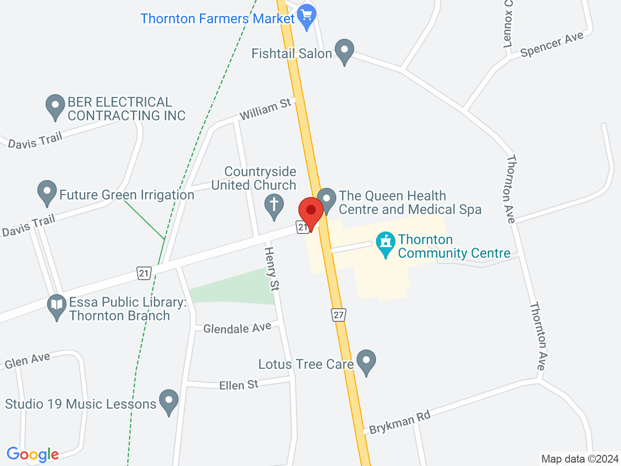 Street map for Ashario Cannabis, 239 Barrie St, Thornton ON