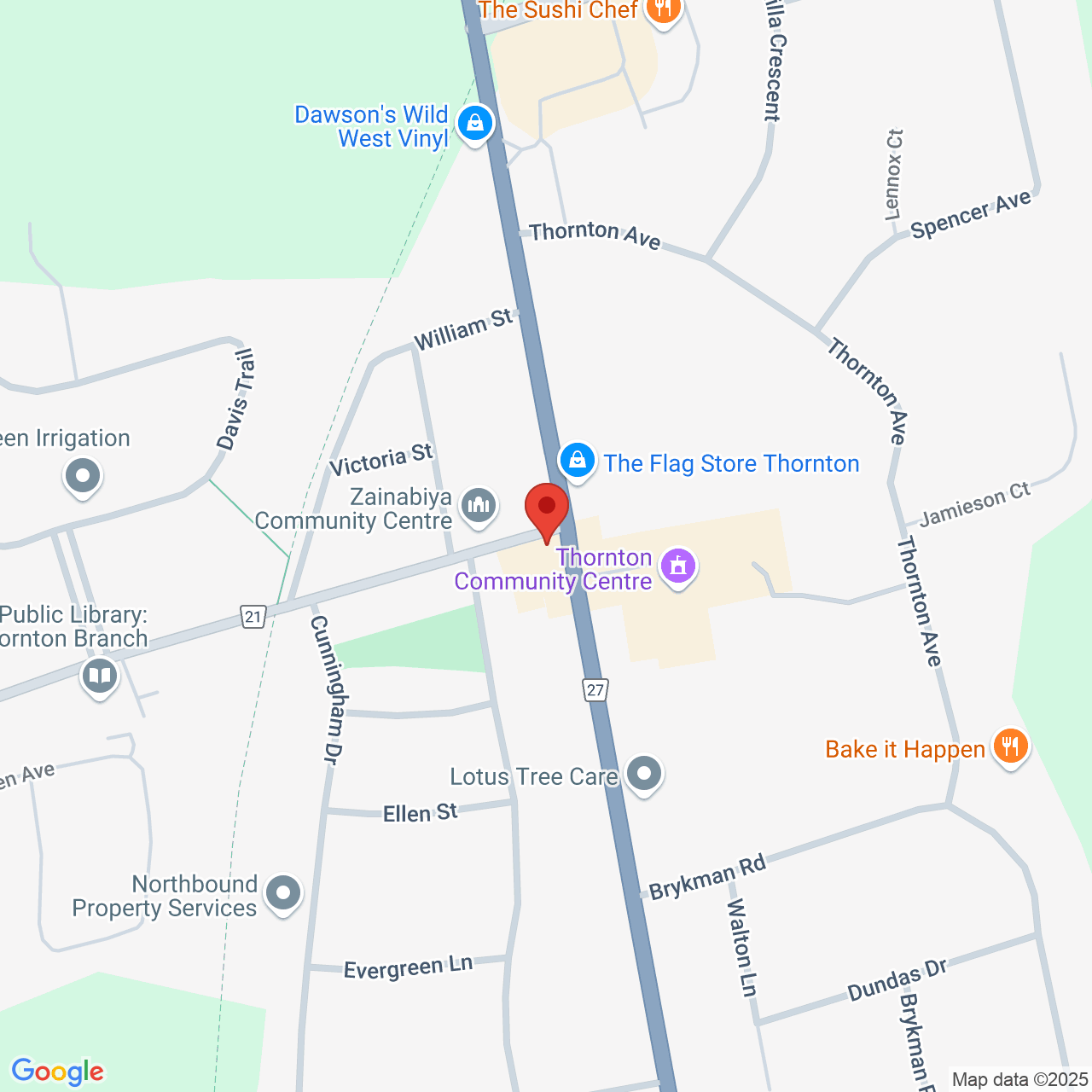 Street map for Ashario Cannabis, 239 Barrie St, Thornton ON