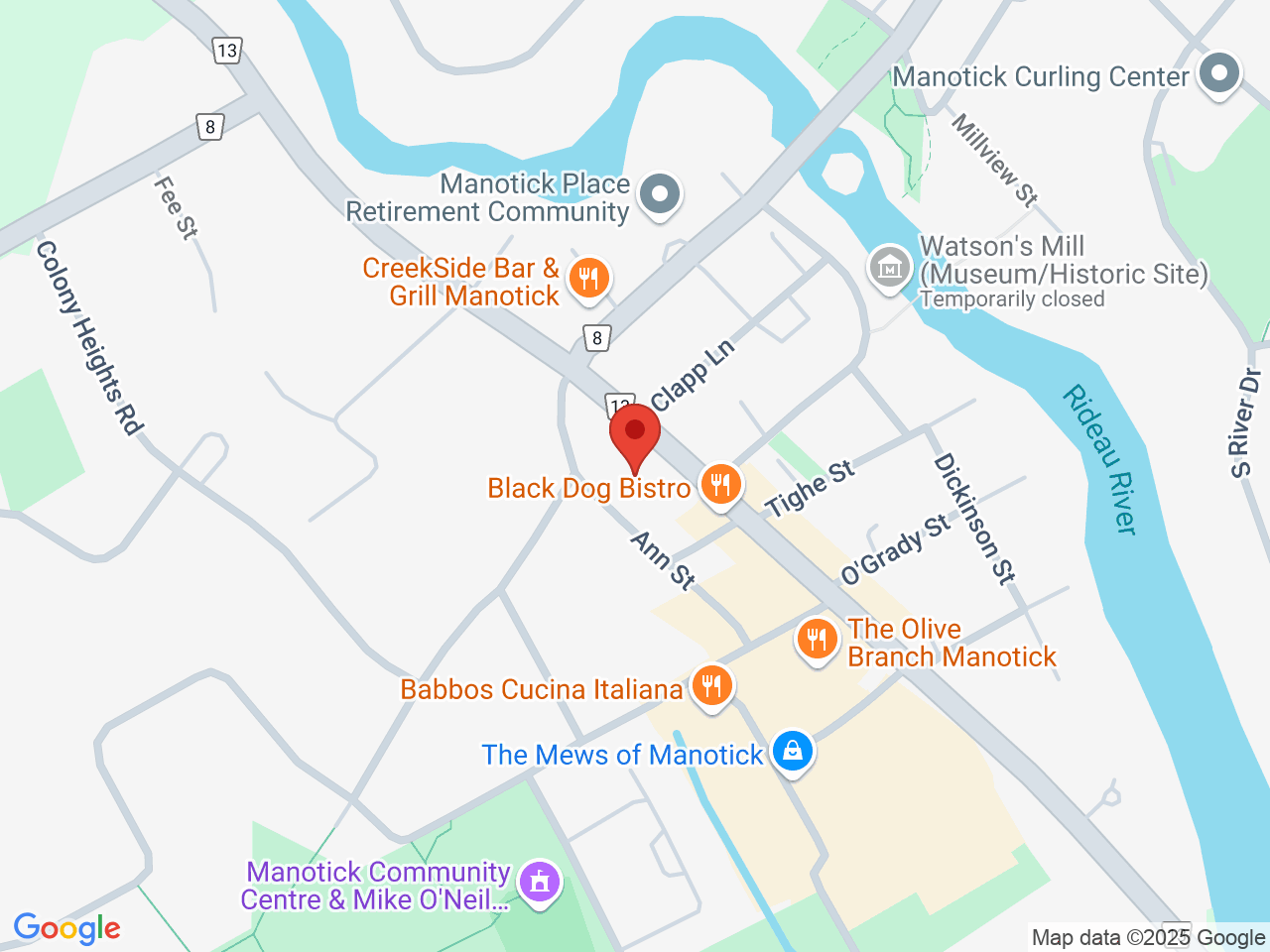 Street map for Bluebird Cannabis Co. Manotick, 5530 Manotick Main St Unit 1B, Ottawa ON