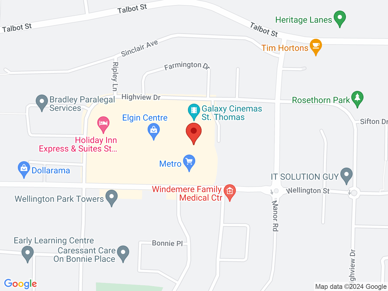 Street map for Bob's Bud Emporium, 417 Wellington St Unit 141, St Thomas ON