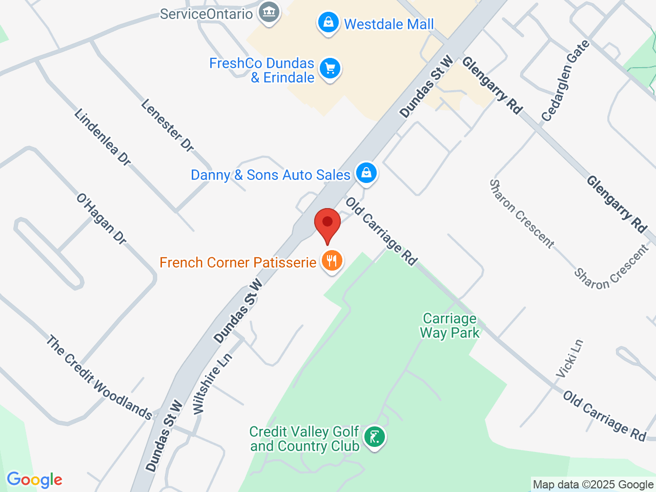Street map for Budders, 1212 Dundas St W, Mississauga ON