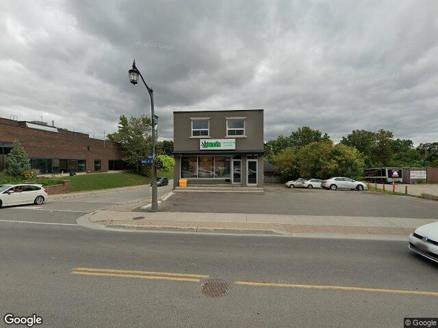 Street view for Bud's Cannabis Store, 300 Main St E, Milton ON