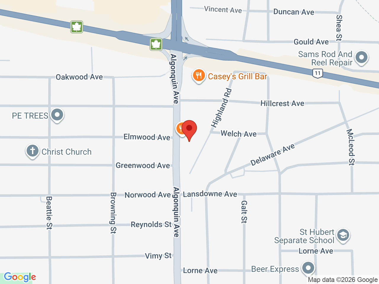 Street map for Budssmoke, 1236 Algonquin Ave Suite B, North Bay ON