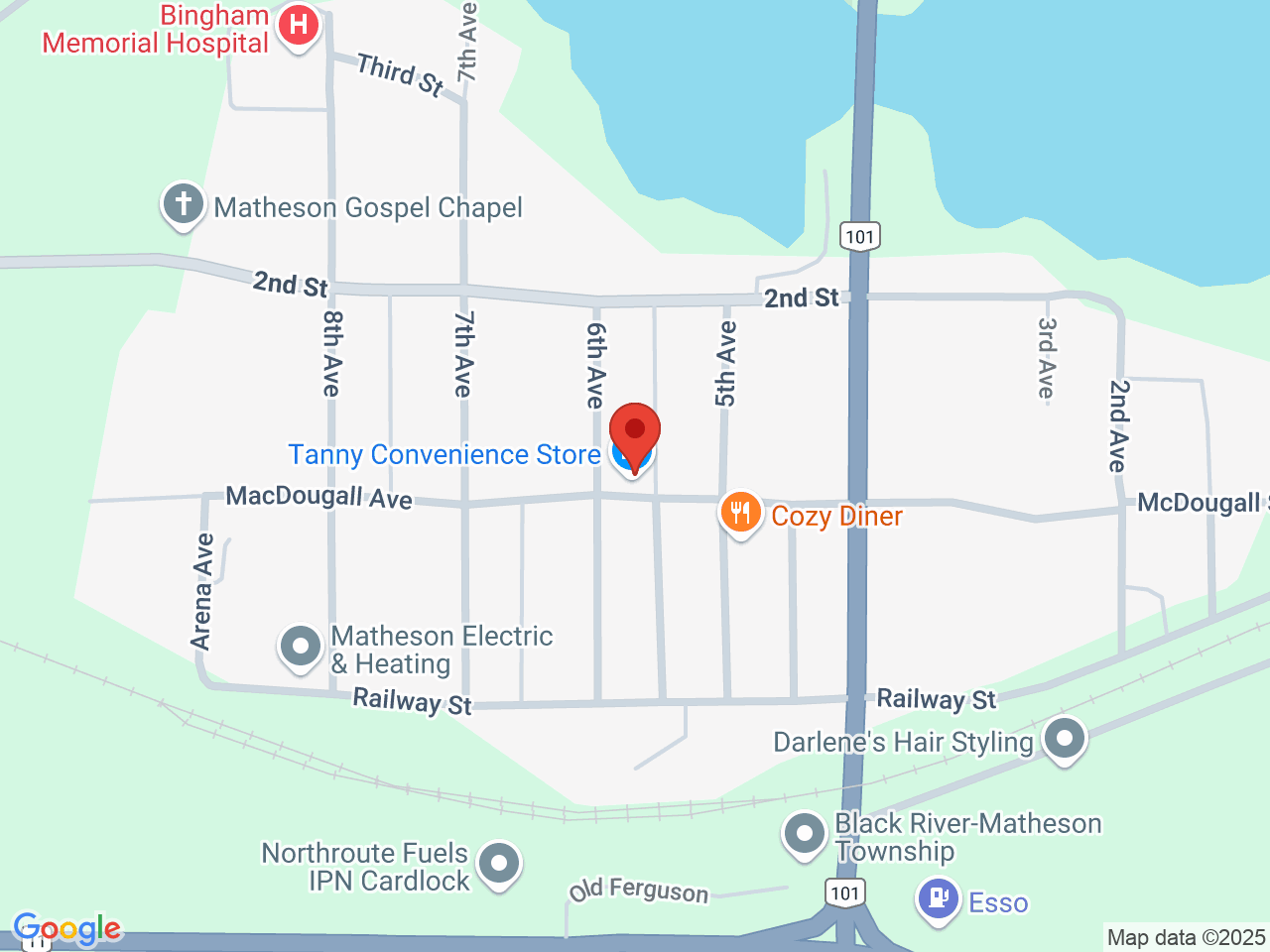 Street map for Tanny Cannabis Oasis, 362 McDougall St Unit B, Matheson ON