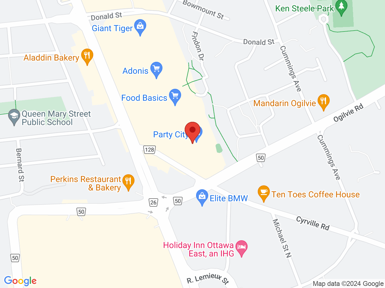 Street map for Canna Cabana, 1021 Cyrville Rd Unit A006, Ottawa ON