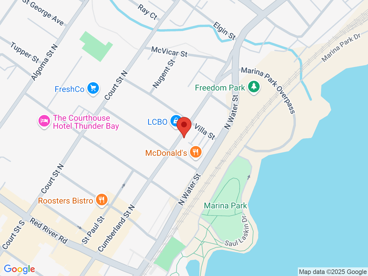 Street map for Cannabis Plus Store, 89 Cumberland St N, Thunder Bay ON