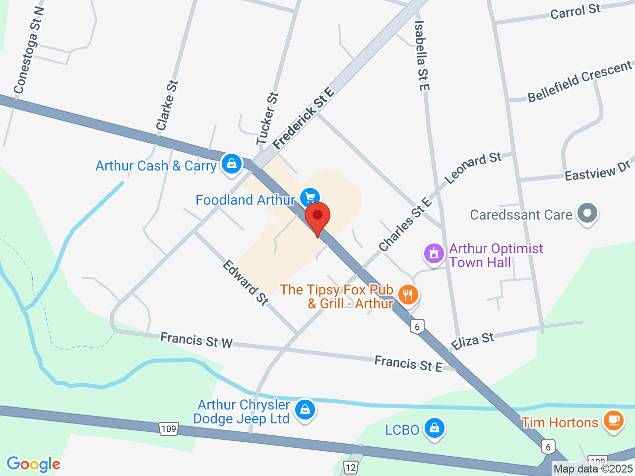 Street map for Cannabis Stop Inc, 168 George Street Suite 101, Arthur ON