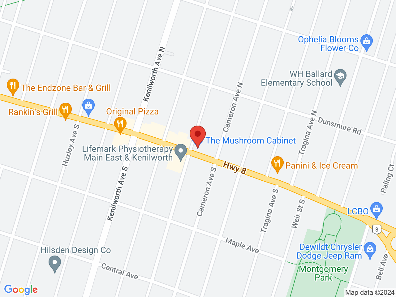 Street map for Canna Buzz Inc, 1459 Main St E, Hamilton ON