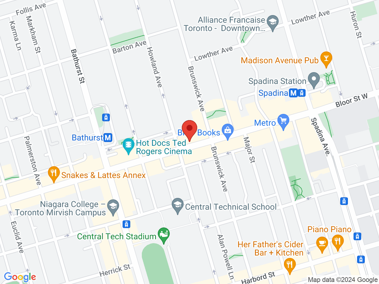 Street map for CannaVerse, 424 Bloor St W, Toronto ON