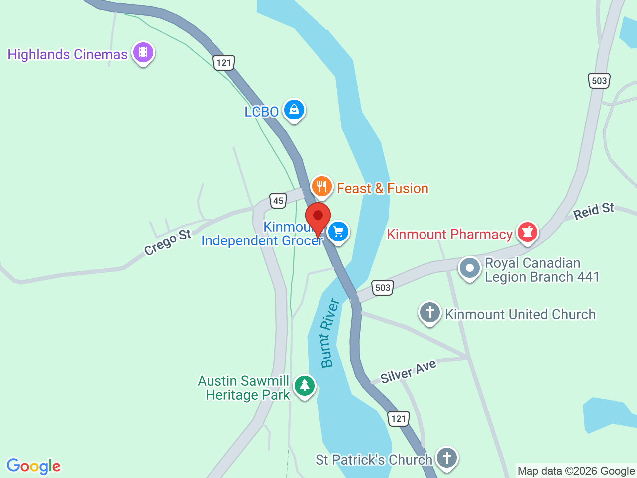 Street map for Fiore Verde, 4075 County Rd 121 Unit A, Kinmount ON