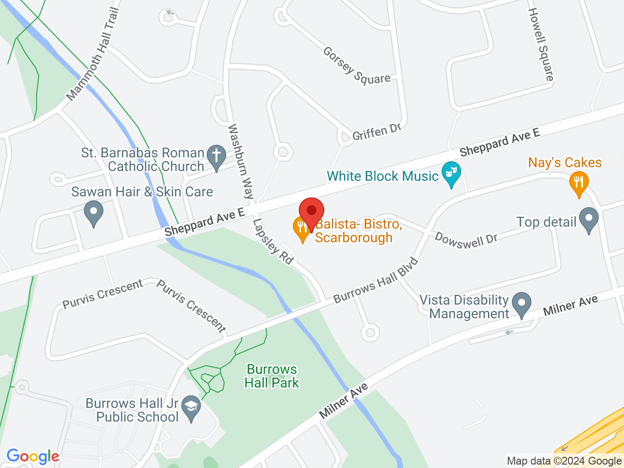 Street map for Green Merchant Cannabis Boutique, 33 Lapsley Rd, Scarborough ON