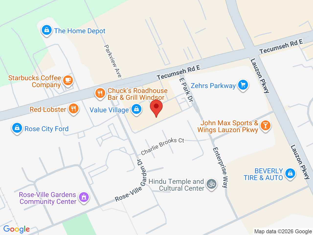 Street map for Canna Cabana, 6711 Tecumseh Rd E Unit 8A, Windsor ON