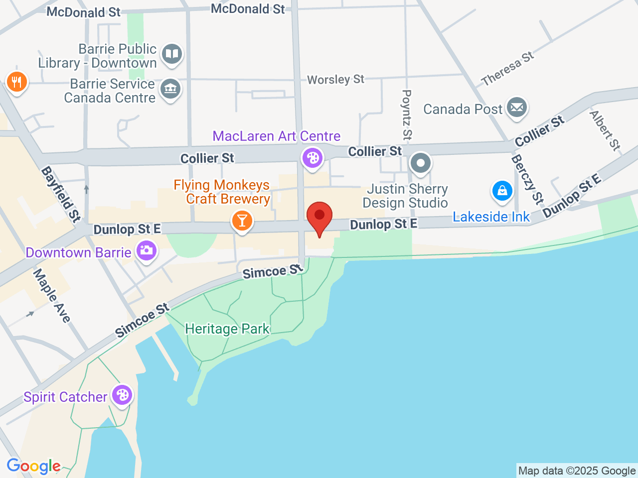 Street map for Endo Cannabis, 149 Dunlop St E, Barrie ON