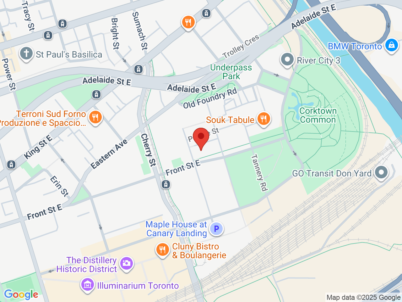 Street map for Fika Local Canary, 430 Front St E, Toronto ON