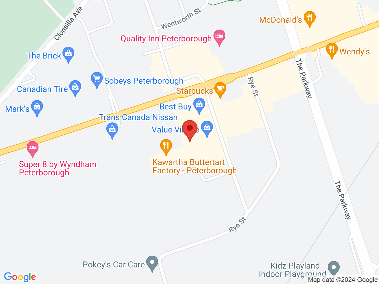 Street map for Cost Cannabis, 1135 Lansdowne St W Unit 9, Peterborough ON