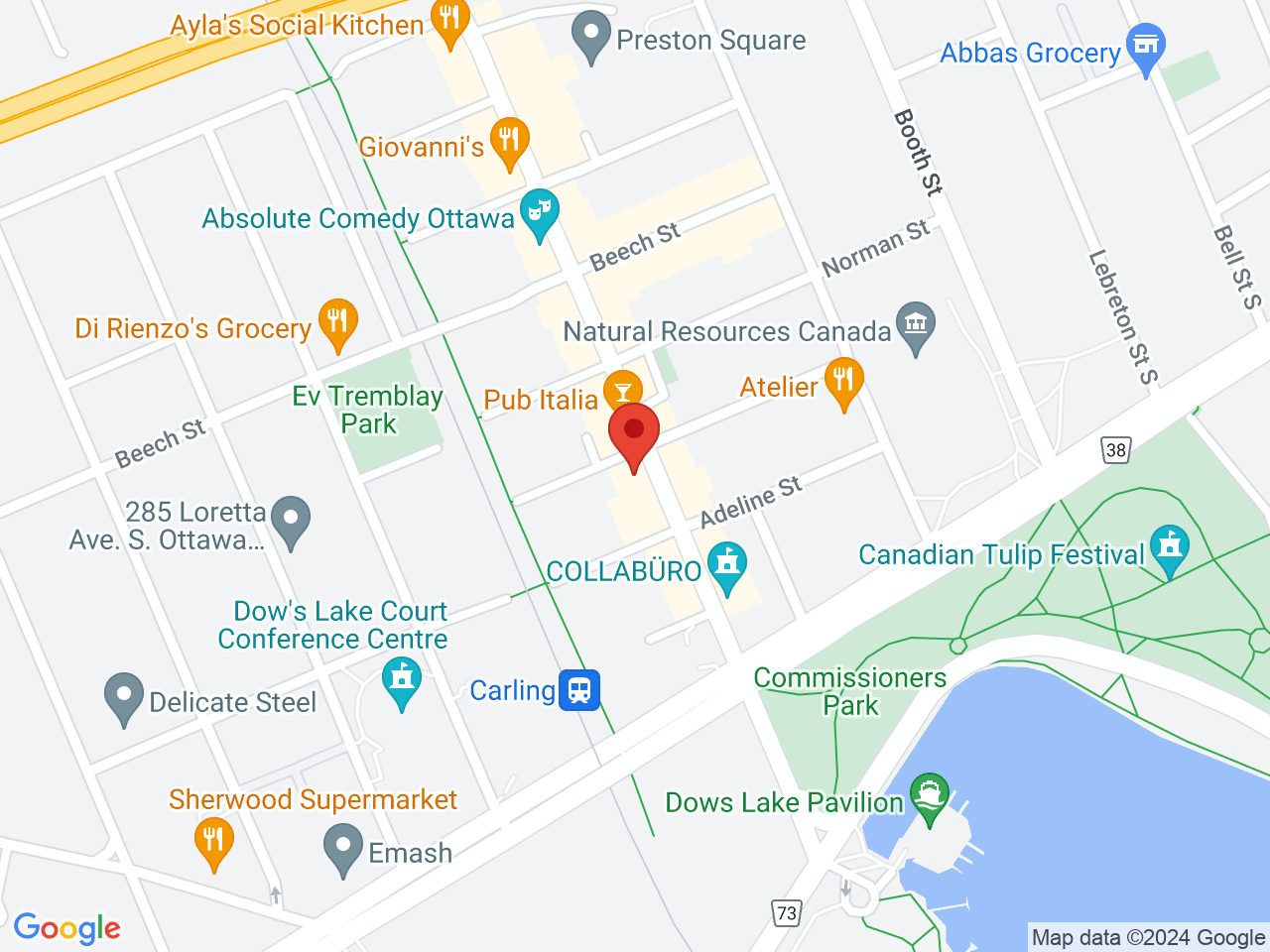 Street map for Plateau Cannabis, 440 Preston St, Ottawa ON