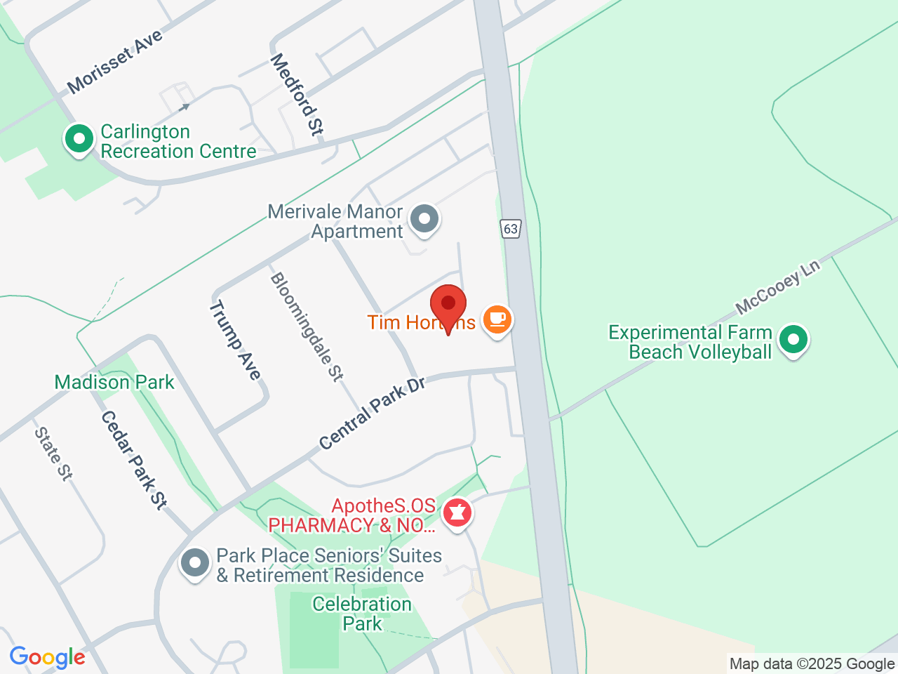 Street map for Good Nature Cannabis, 1234 Merivale Rd, Ottawa ON