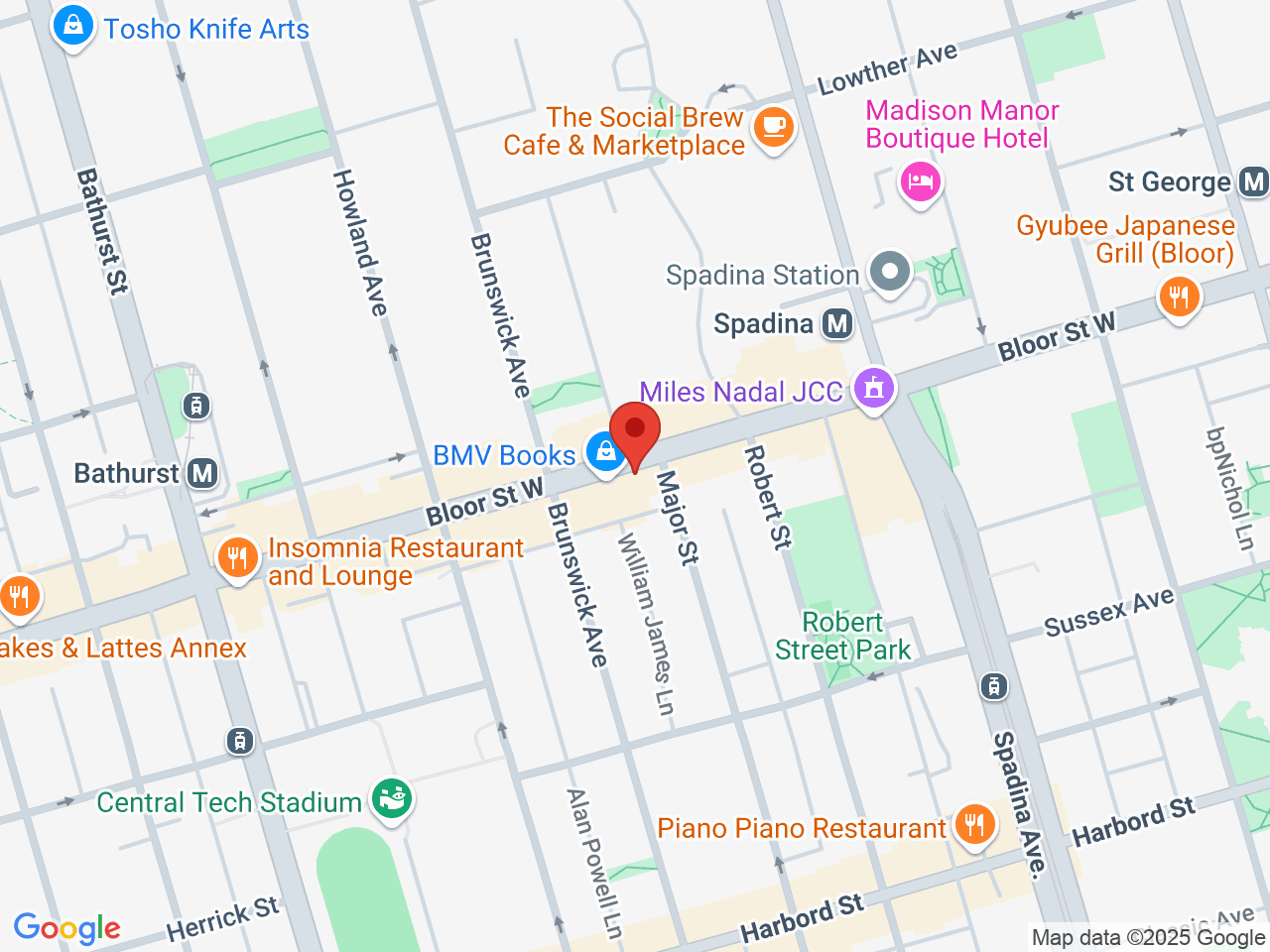 Street map for Green Vibe Cannabis, 461 Bloor St W, Toronto ON
