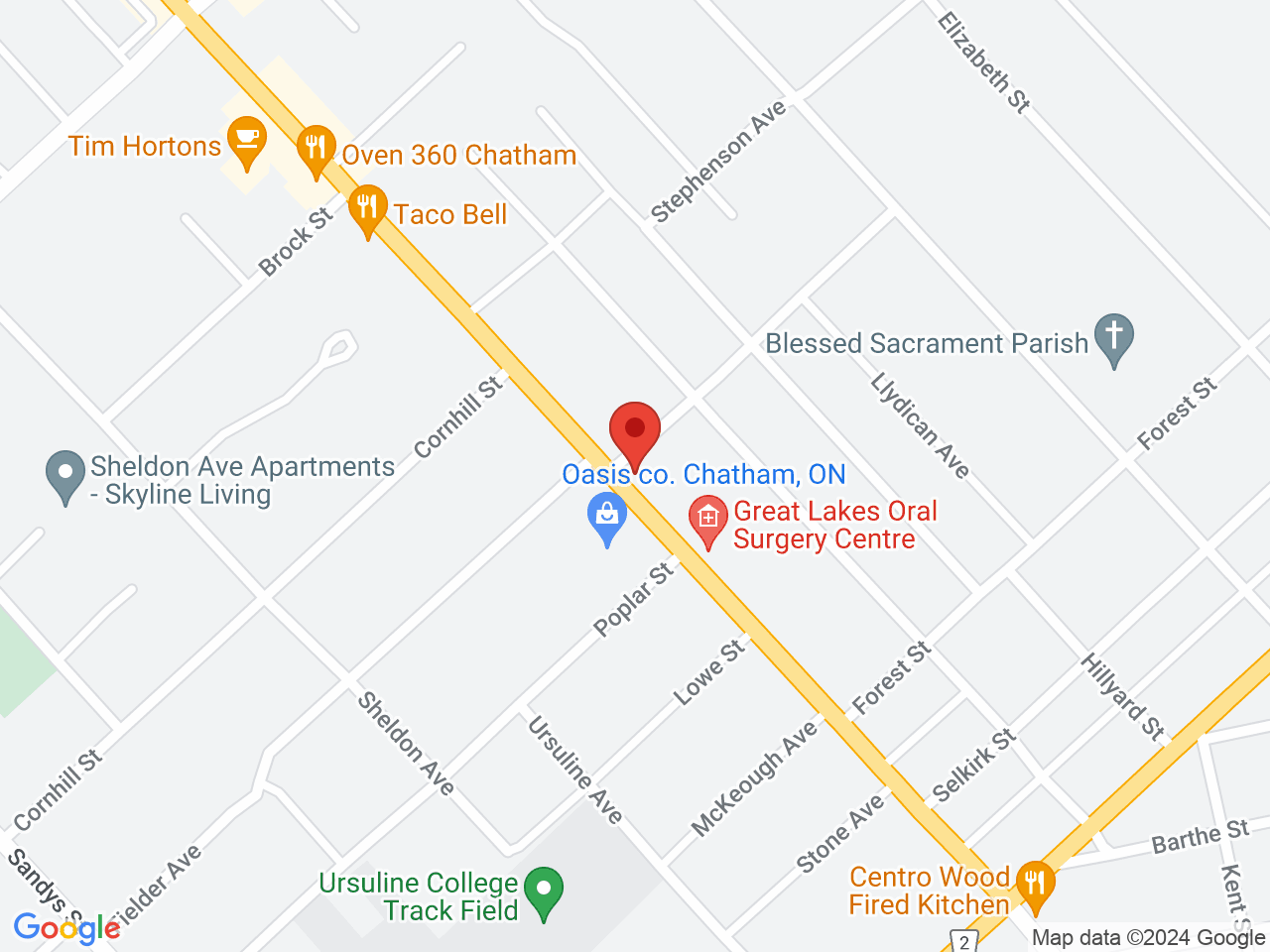 Street map for Discounted Cannabis, 229 St Clair St, Chatham ON