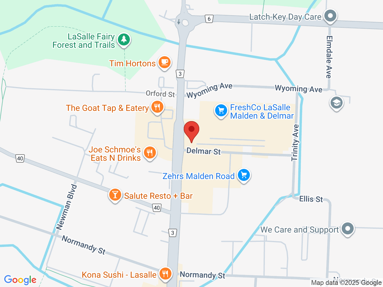 Street map for Discounted Cannabis, 5844 Malden Rd, Lasalle ON