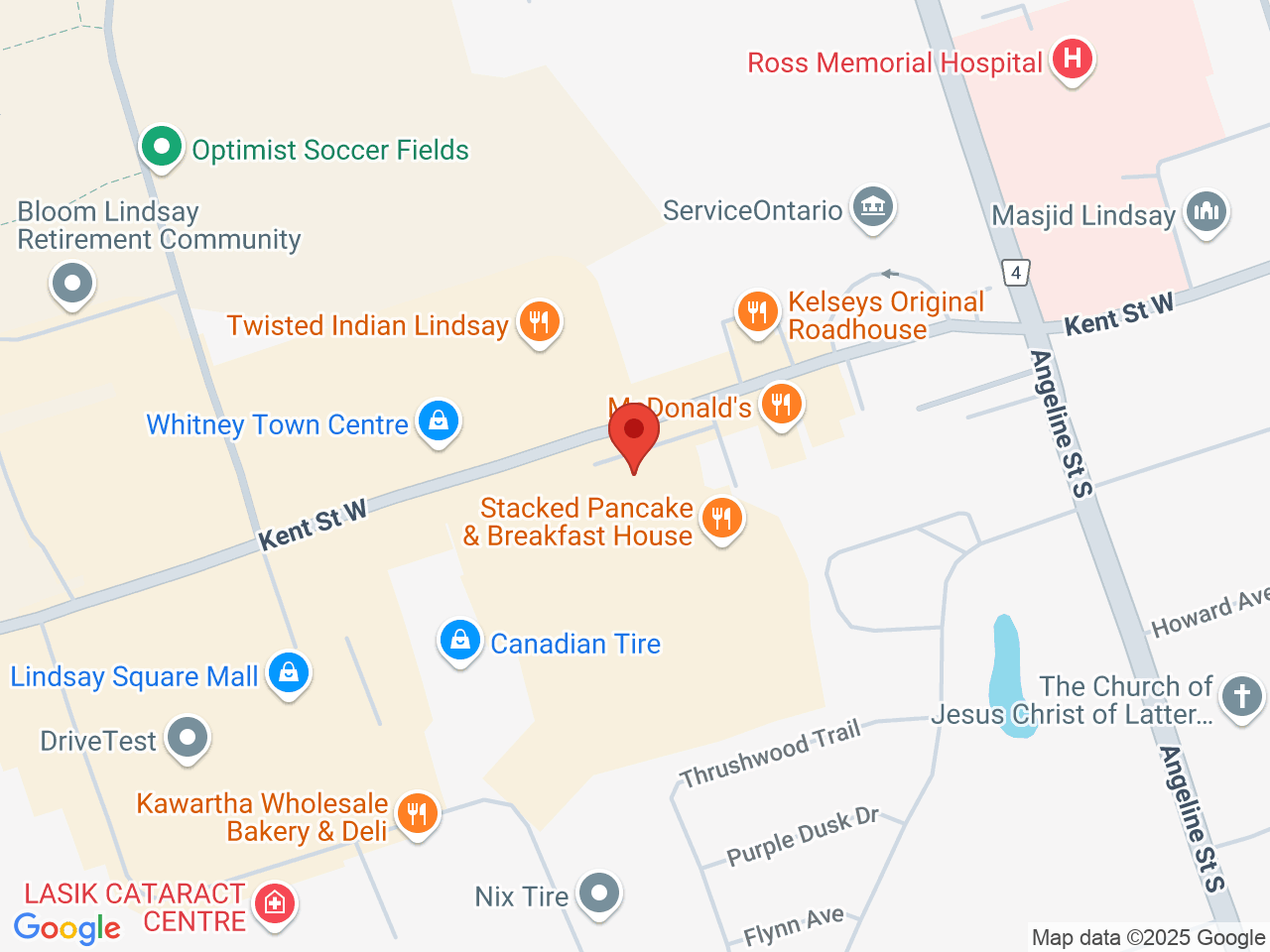 Street map for Greenleaf Cannabis, 351 Kent St W, Lindsay ON