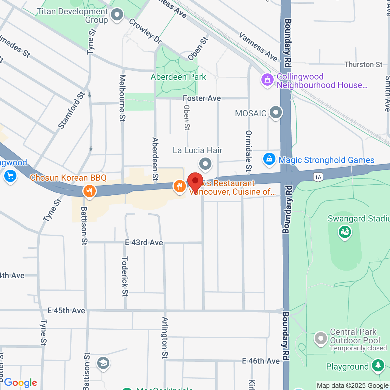 Street map for Craft Greenery Cannabis, 3596 Kingsway #101, Vancouver BC