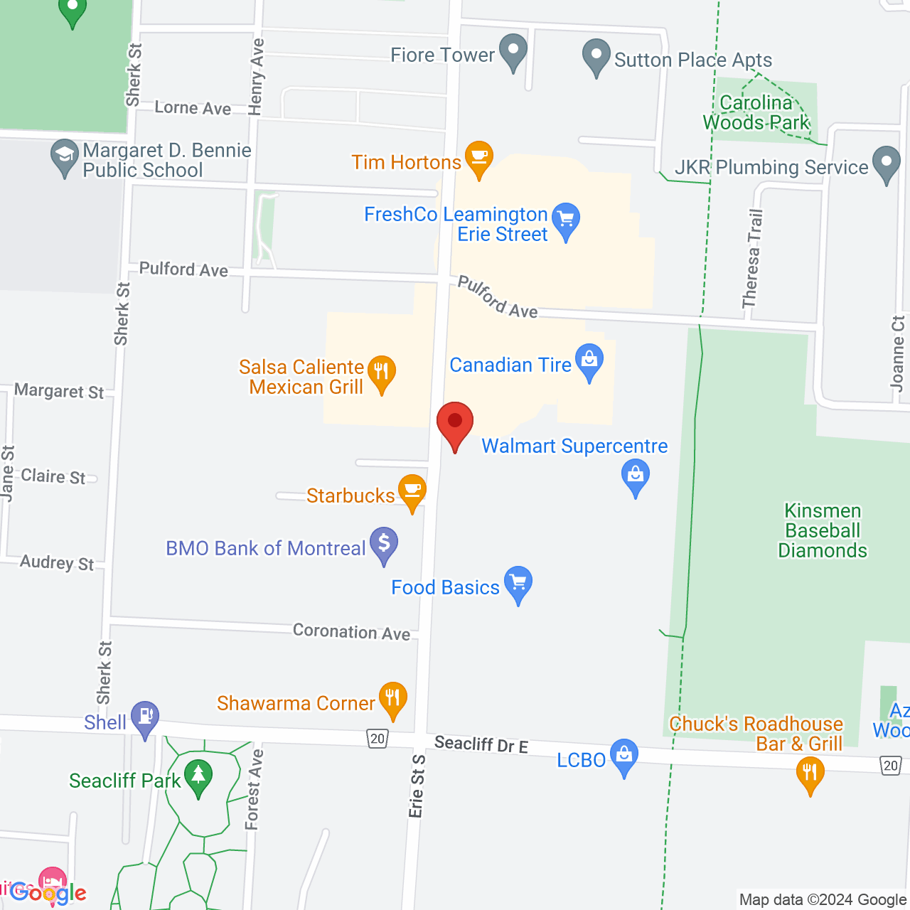 Street map for Discounted Cannabis, 282 Erie St S, Leamington ON