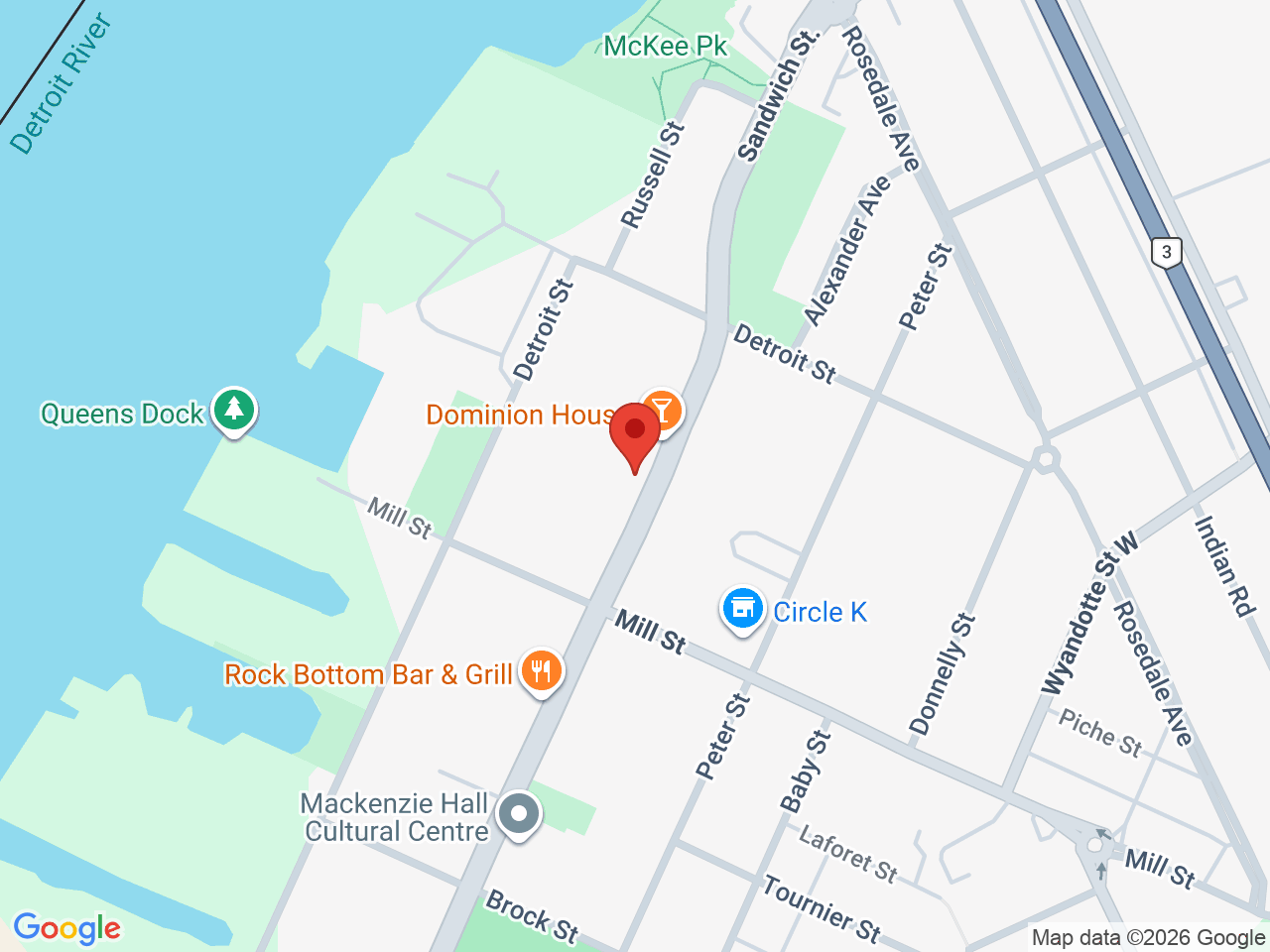 Street map for Discounted Cannabis, 3156 Sandwich St, Windsor ON