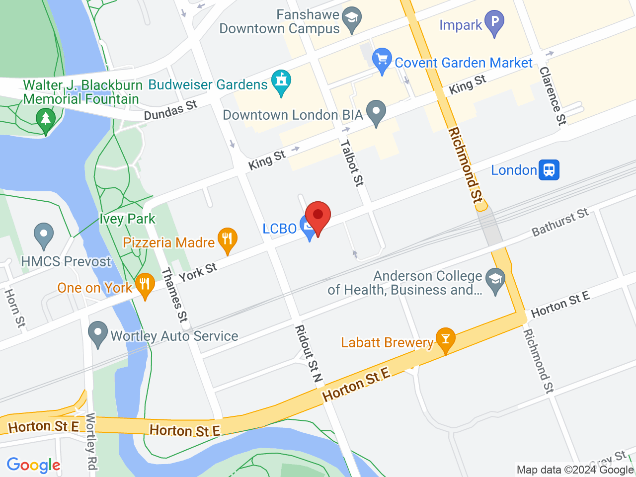 Street map for Hello Cannabis, 73 York St, London ON