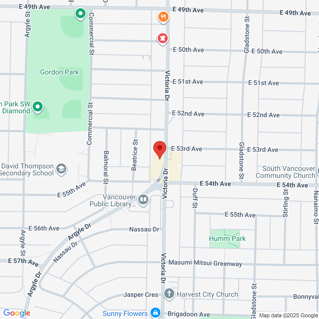 Street map for The Joint Cannabis Co., 6945 Victoria Dr, Vancouver BC