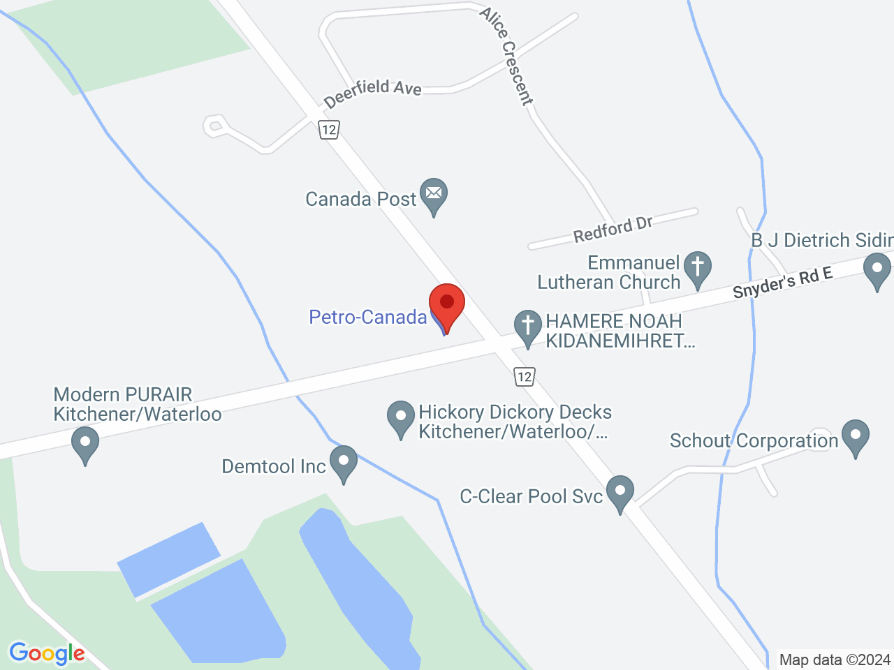 Street map for VIP Cannabis Co., 1656 Snyder's Rd E, Petersburg ON