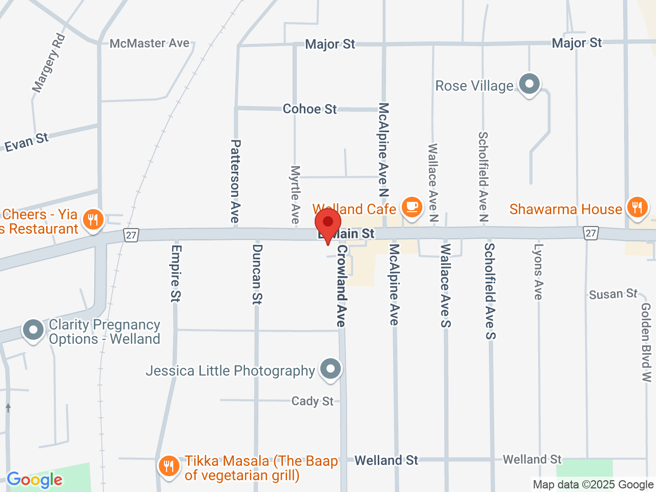 Street map for Garden City Cannabis Co, 469 East Main St, Welland ON