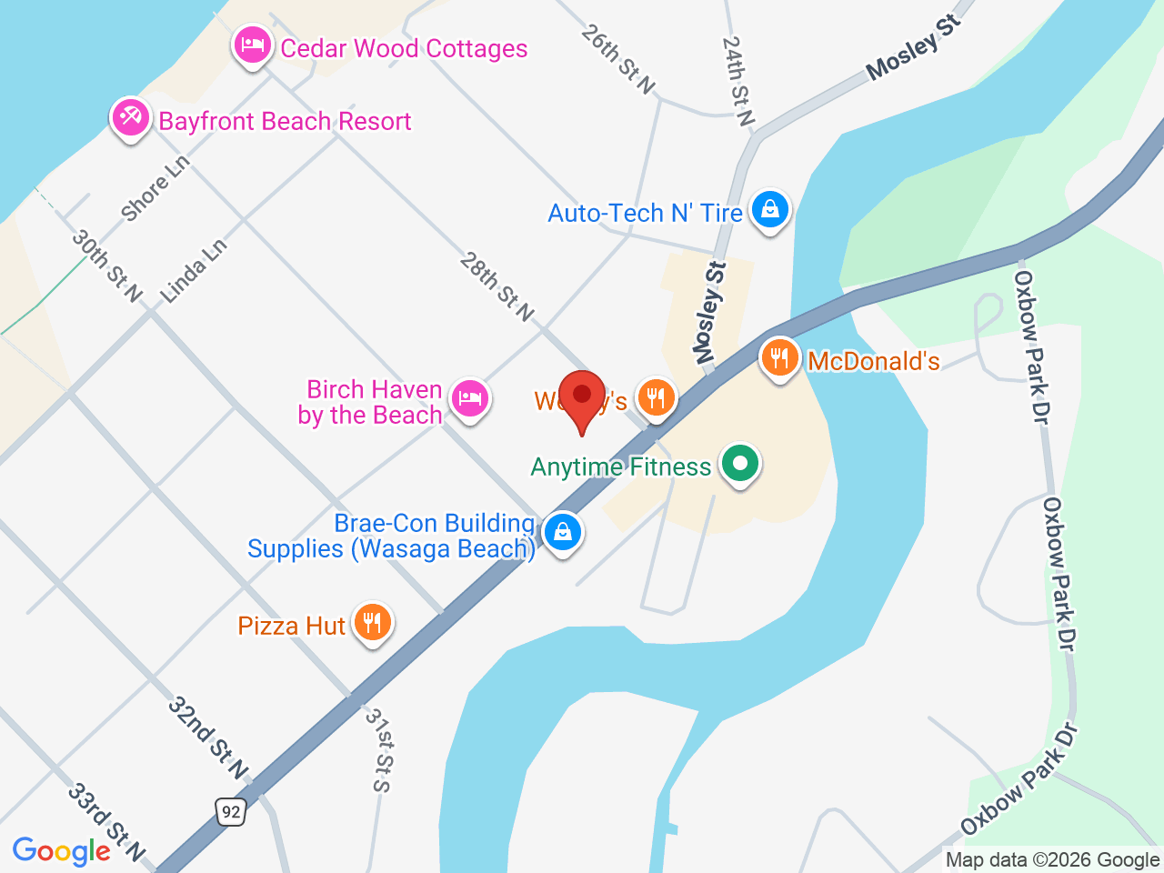 Street map for Holland Daze, 1288 Mosley St, Wasaga Beach ON