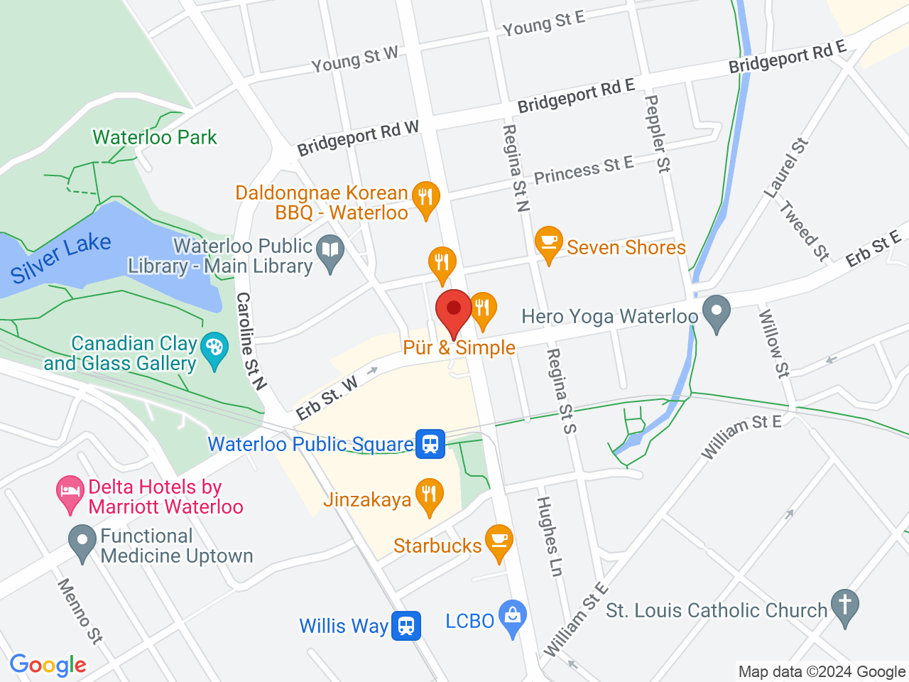 Street map for Hyerlove Cannabis, 1 King St N, Waterloo ON