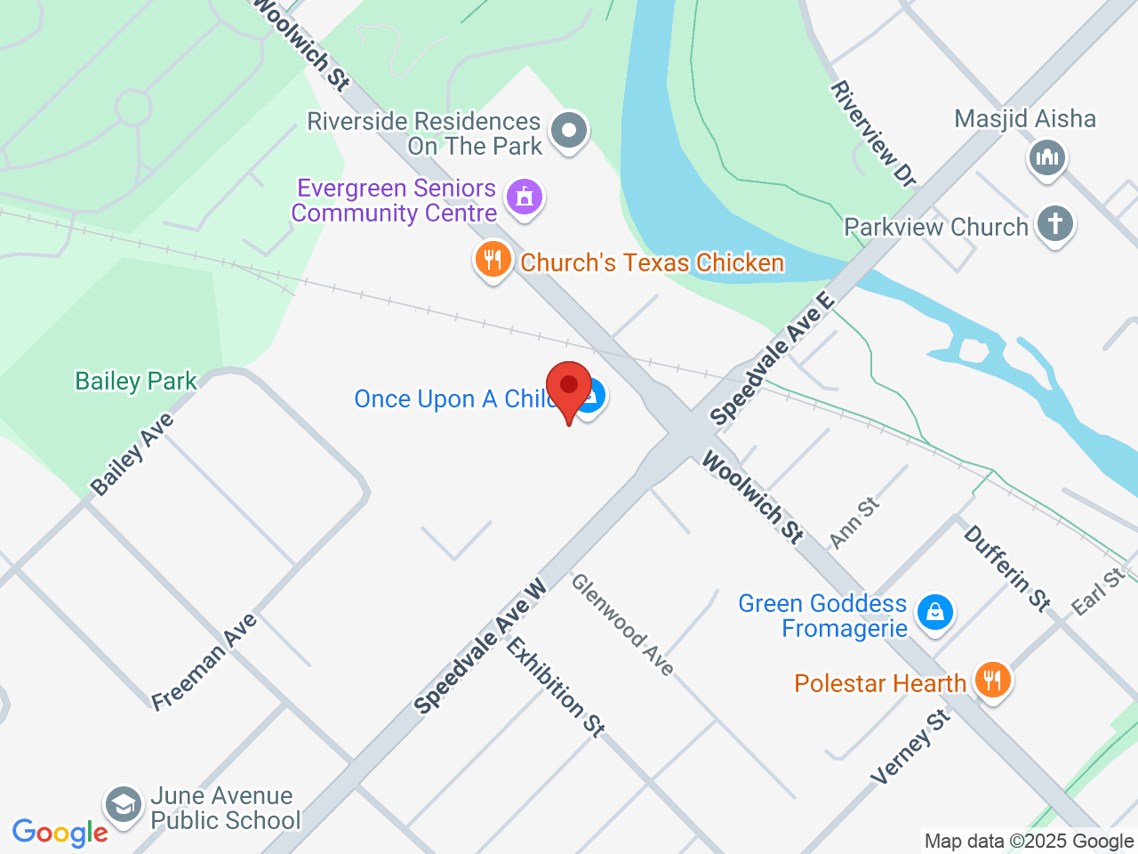 Street map for Kraft Cannabis Company, 666 Woolwich St, Guelph ON