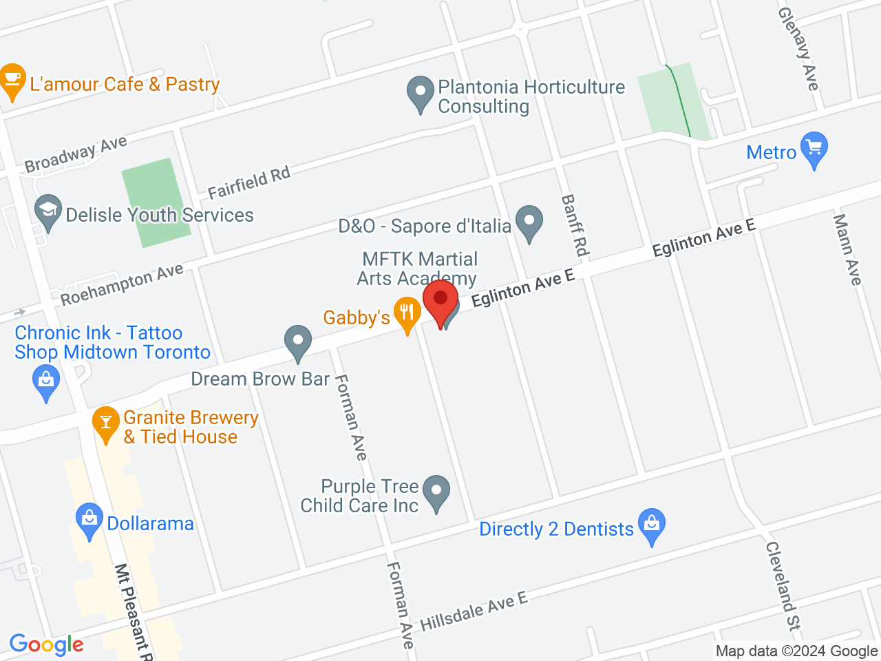 Street map for Levicann, 393 Eglinton Ave E, Toronto ON